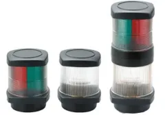 Allpa Positionslaterne, 3-Farben 12v/10w, 2x112,5°/1x135°, 1nm, Schwarzes Gehäuse, Rote/Grüne/Klare Linse