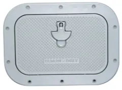 Aluminium Luke, Außenmaß 270x370mm, Innenmaß 160x260mm, Grau Ral 9006, Pulverbeschichtung