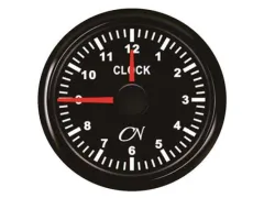 Analoguhr (schwarz, schwarz, 9 - 32V, 0 - 12 Stunden, 57 mm, 51 mm, 45 mm)