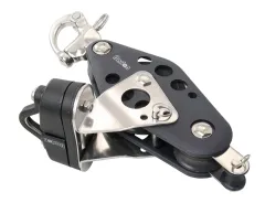 BARTON Dreifachblock kugell. 70mm, Seil 14mm, Schnappsch, Klemme, U-Bügel