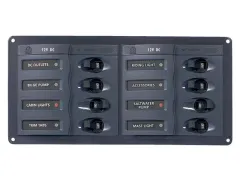 BEP Sicherung/Unterbrecher Paneel 12V 8fach horizontal