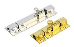 Bolzenriegel Messing verchromt 75mm