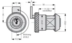 BURG-WÄCHTER Zyl.Hebelschloss 18.5mm verst.11-22mm