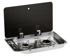 CAN Einbau-Gaskocher FC1336 mit 2 Kochfeldern und Glasdeckel