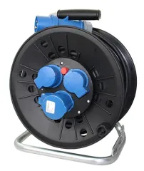 CEE-Kabeltrommel 25m 230V 16A 1xCEE+2xSchuko-Steck