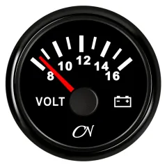 CN-Instrument Voltmeter 12V weiß/chrom