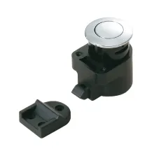 Druckknopfriegel mit Rosette oval verchromt