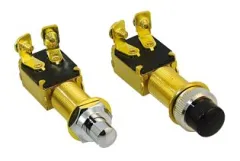 Druckschalter Messing verchromt mit Gummikappe