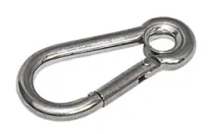 Edelst.-Karabinerhaken mit Auge 120x12mm
