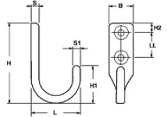 Edelstahlhaken EL 32mm poliert