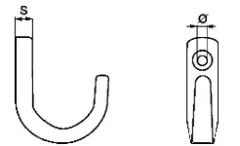 Edelstahlhaken TA-3 22mm poliert