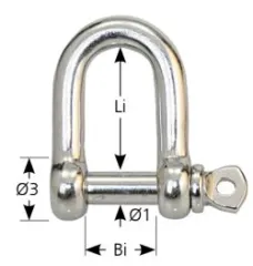 Edelstahlschäkel D-Form 10mm
