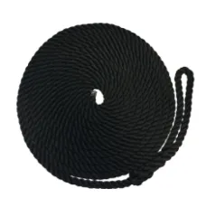 Festmacher Aus Geschlagenem Polypropylen Mit Spleiß, Ø10mm, L=4500mm, Schwarz