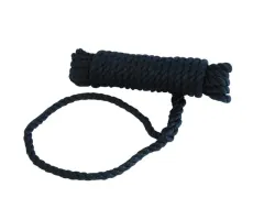 Festmacher PES 3-fach geschlagen mit Augspleiß+Takling schwarz 12mm 10m