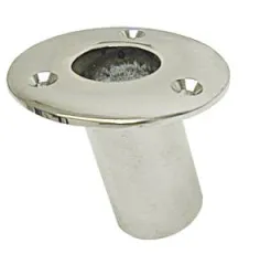 Flaggenstockhalter Messing verchromt 25mm SCHRÄG