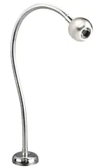 Flexible Led-Kartenleselampe, Messing-Verchromt, 8-30v/1,2w, Led 1x 1w, Warm White, Mit Schalter