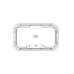 Goïot Bullauge, Aufklappbar, Modell Opal 05, Für Wandstärken 5-33mm, Außenmaße 451x266mm