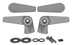 Goïot Cristal Aluminium Interieur/Exterieur Hebel (Satz Von 2 Stück)