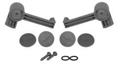 Goïot Cristal/Integration (46.33-Serie) Plastik Interieurhebelsatz, Groß, Inkl. Montagesatz (Grau)