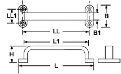 Griff Typ FT II Edelstahl poliert 150mm