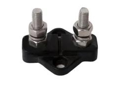 Isolierter Anschlußbolzen, Twin, Zinn-Platte Aus Abs, 2x 6mm, Schwarz