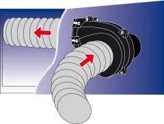 JABSCO Motorraumlüfter 12V/15A 100mm A/L 7.1m³/min