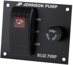 Johnson Pump Bilgepumpeschalttafel, 24v, 3-Positionen, 76x55mm, Einbautiefe 40mm, Mit Innenbeleuchtung