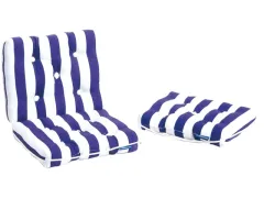 Kapokkissen doppel gestreift blau/weiß