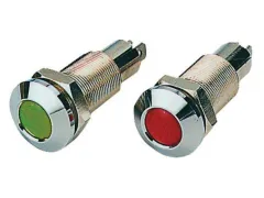 Kontrollleuchte (Messing verchromt, rot, 18 mm, 12/24V)