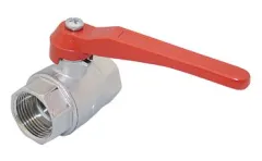 Kugelsperrventil Ms58 verchr. roter Hebel 1 1/4