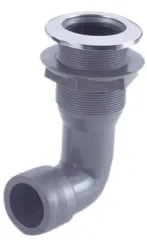 Kunststoff-Borddurchlässe mit Edelstahl-Finish - abgewinkelt (1", 29/32 mm)