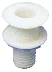 Kunststoff Borddurchlass, 1-1/2, Abm. A=46mm, B=40mm, C=104mm, D=78mm, E=54mm, Weiß