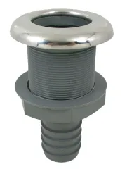 Kunststoff Gerader Borddurchlass Mit Niro Flansch, Ø2X52mm, L=130mm, Flansch Ø82mm