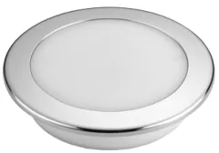 Kunststoff Led-Deckenleuchte Mit Niro Ring, Ø155mm, Einbau, 12v/9,3w, Led 26x 5ø, Warm White