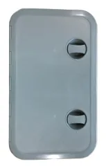 Kunststoff-Luke, 243x606mm, 2x Verschluß, 180°, Grau