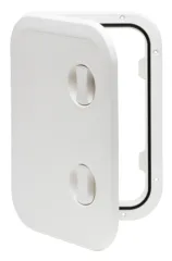 Kunststoff-Luke, 315x440mm, 2x Verschluß, 180°, Weiß