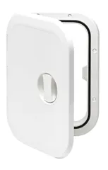 Kunststoff Luke, 373x270mm, 1x Verschluß, 180°, Weiß