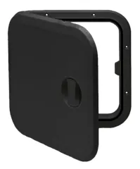 Kunststoff-Luke, 373x373mm, 180°, Abnehmbar, Schwarz