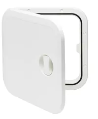 Kunststoff Luke, 373x373mm, 1x Verschluß, 180°, Weiß