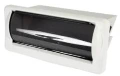 Kunststoff Radio Einbaukasten Frontblende Aus Plexiglas Schiebt In Gehäuse, Inklusive Dichtung, 241x102x25(114)Mm, Weiß