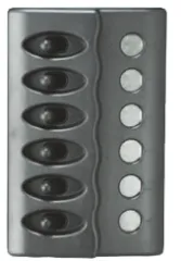 Kunststoff Schalttafel, 12v, 6-Schalter, Keine Sicherungen Mit Led-Indikator, Inkl. Labelsatz