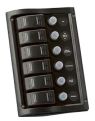 Kunststoff Schalttafel, 12v, 6-Schalter & Led-Indikator, Automatischen Sicherungen (2x5a-2x10a-2x15a)