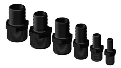 Kunststoff Schlauchtülle, Gerade, Ø1-1/4X32mm, Mit Außengewinde, Schwarz