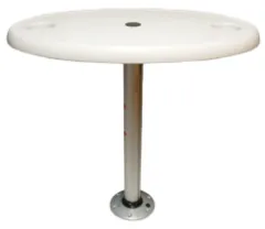 Kunststoff Tischplatte Oval Satz (457x762mm) Mit Aluminium Tischbein (H=686mm) Und Fuß