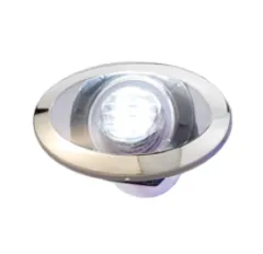 Led Orientierungsleuchte Mit Niro Ring, 12v/0.4w, Weiß, Oval, 2x0.2w Smd 2835 Led, 53.4x33mm