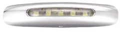 Led Orientierungsleuchte, Verchromtes Metallgehäuse, Aufbau, 12v/0,4w, 5x Top Led, 80x18x16mm