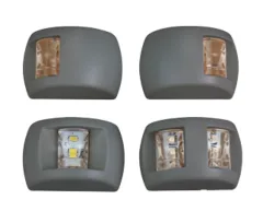 Led Positionslaterne, 2-Farben, 12v/0,6w, 2x112,5°, Schwarzes Kunststoffgehäuse, Rote/Grüne Linse