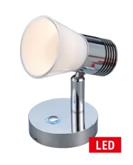 Led Wand-Leselampe, 10-30v, Aluminium, D=78mm, H=101mm, Dimmbar Mit Schalter