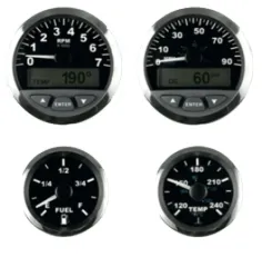 Matrix/Smartcraft Drehzahlmesser Mit Lcd, 7000 Umdr./Min., 3, Schwarz Mit Niro Rand