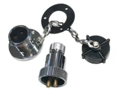 Messing-Verchromter Wasserdichter Stecker, 3a, 2-Anschlüsse, Komplett Mit Kunststoff Deckel